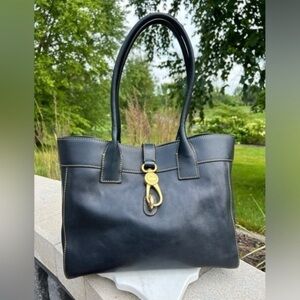 Dooney Large Amelie Florentine Leather Shoulder Bag EUC